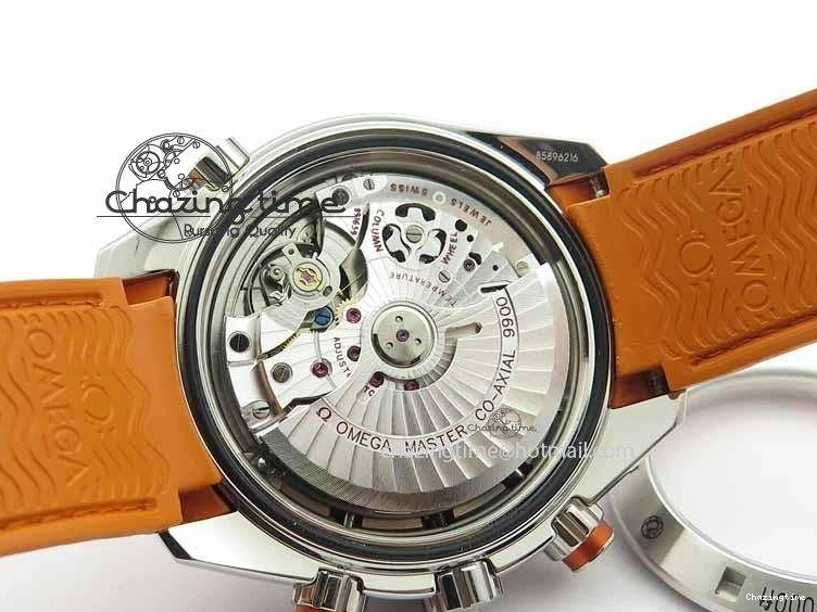 0513 Planet Ocean Master Chrono 45mm SS OM 1:1 Best Edition Black Dial On Orange Rubber Strap A Attractive 8170